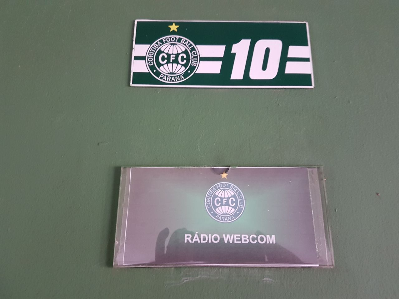 Cabine da Rádio WEBCOMBRASIL no Estádio Antonio Couto Pereira